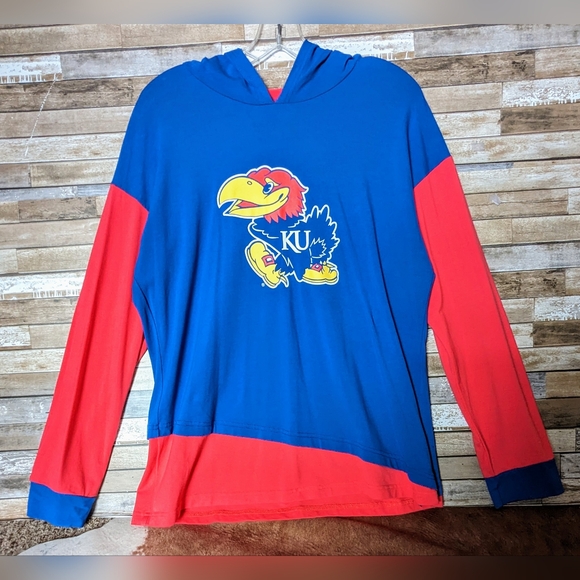 New Emerson Street Kansas University Jayhawk Logo Hoodie - Picture 1 of 15